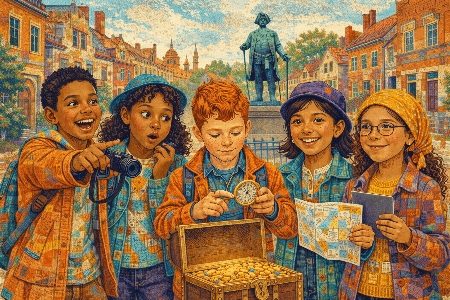 Kinder auf Schatzsuche in Rixdorf